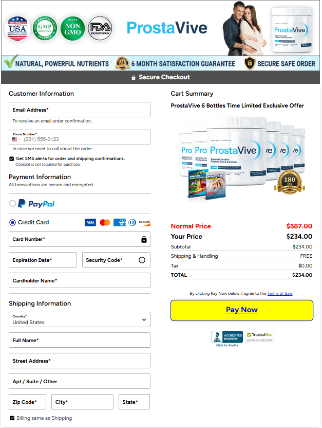 Secure Order Form